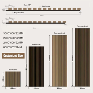 แผ่นผนังอะคูสติก แผ่นไม้ระแนงอะคูสติก แผ่นโฟมกันเสียงตกแต่งผนังไม้ ป้ายไม้ติดผนังสำหรับห้องอัดเสียง - Product Image 2