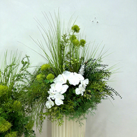 Ensemble de fleurs artificielles en soie durables faites à la main, style forêt, vert et blanc, pour décoration romantique rétro de mariage, allée, fête et extérieur