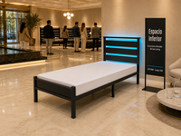 Offre Spéciale – Cadre de Lit Flottant en Fer avec Support Robuste, Lumières LED RGB et Télécommande – Idéal pour Chambre à Coucher