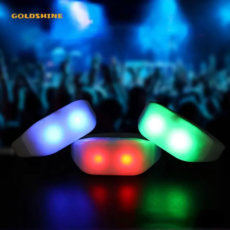 Pulseras con luz LED de silicona con control remoto, pulsera que cambia de Color RGB con 41 teclas, pulseras luminosas para conciertos de clubes