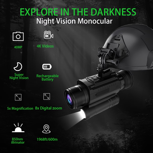 Monocular Digital de Visión Nocturna 4K HD Mini, Alcance de Oscuridad de 600 Metros, Telescopio Infrarrojo Montado en la Cabeza, Grabación de Video para Exteriores - Product Image 3
