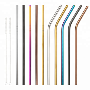 <span class=keywords><strong>Amazon</strong></span> Venta caliente de acero inoxidable recto doblado beber bebida paja para bar - Product Image 5