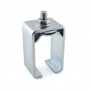 WEKIS Industrial Zinc Plated Steel Brass Barn Door Track Trolley Overhead Mount Sliding <b>Brackets</b> <b>Black</b> Powder Coating 300lbs - Product Image 4