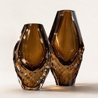 Ensemble de vases de table en cristal facetté faits à la main avec fonction hydroponique pour mariage et décoration intérieure