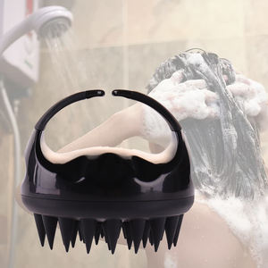 プライベートロゴヘアスカルプエクスフォリエイターシリコンブラシスクラバーブラックすべてのタイプの髪に適しています - Product Image 2