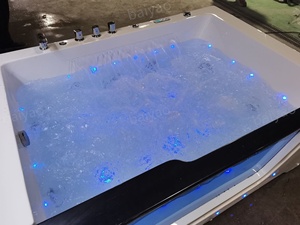 Cascada interior para 2 personas, bañera de hidromasaje de lujo Jakuzzier con baño de burbujas, luces LED, Spa de masaje de vidrio Yacuzzi - Product Image 3