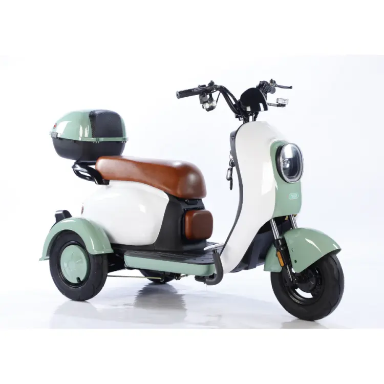24 Neuer 3-Rad-Elektro-Scooter 48 V 600 W Elektro-Drei-Rad-Motorrad mit Kindersitz-Kompression und stoßfesten Heckbox