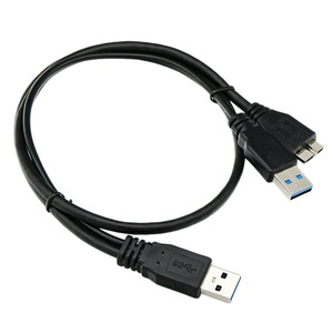 Cable de datos USB 3,0, cabezal doble Micro B a USB A para conexión de disco duro externo, cable de cobre de carga rápida 3a - Product Image 1