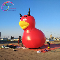 Décoration de parc, canard démonique gonflable géant pour la promotion d'Halloween, pour la publicité
