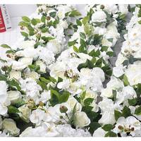 Chemin de table artificiel, mur de fleurs artificielles pour mariage, toile de fond décorative pour fête, en vente, décoration murale florale artificielle pour mariage
