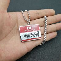 Collar con Colgante de Placa de Identificación Yunnique Slim Shady, Joyería Unisex de Regalo Estilo Hip Hop, Cadena de Eslabones