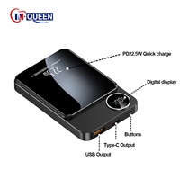 Batterie externe portable ultra-mince à charge rapide magnétique PD 15W, 10000mAh 5000mAh, batterie Li-polymère, type C