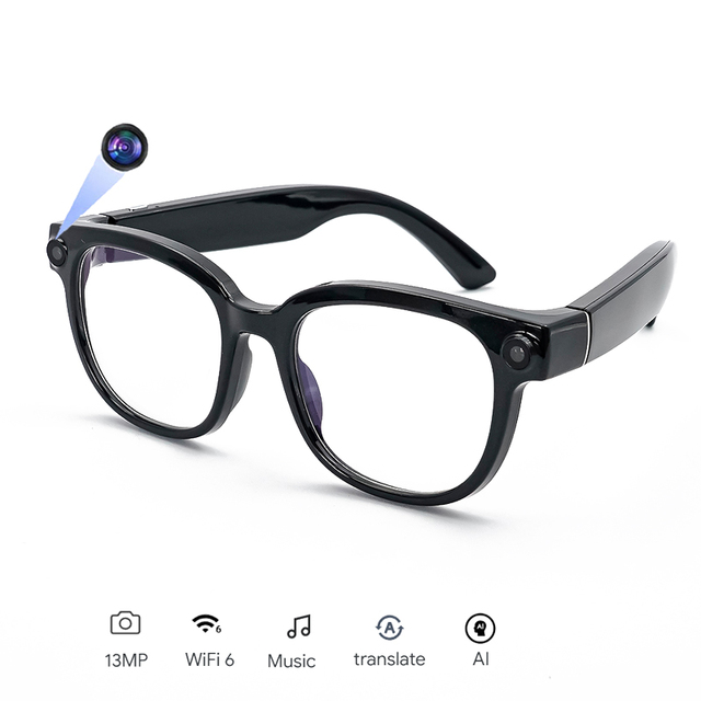 2026 Ag66 Smart Glasses With 13mp Camera Ai Translation Chatgpt Video Type-c Charge 3 Mics Noise Reduction Smart Sunglasses