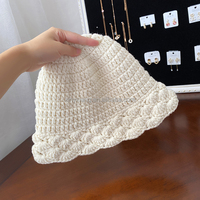 Grosir Pabrik Topi Rajut Rajut Rajut Topi Muslim Putih, Topi doa Kufi Rajut Topi Muslim/Yarmulkes, Rajut Tangan menenun Kippot