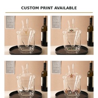 Carafe à vin en verre borosilicate de 1000 ml avec seau à glace, imprimée sur mesure pour Noël, pour cadeaux de fin d'année, OEM ODM