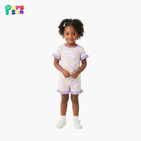 Puresun Prix de gros Pyjamas d'été pour filles en viscose de bambou écologique imprimée à volants / 100 % coton biologique, style personnalisé
