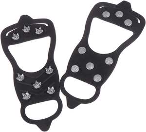 Vente flash - Crampons antidérapants en TPE à pointes pour la glace, durables, pour chaussures et bottes, avec 8 crampons en acier - Product Image 4