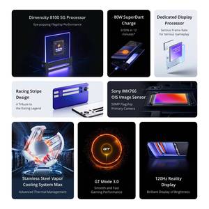 Realme <span class=keywords><strong>GT</strong></span> <span class=keywords><strong>Neo</strong></span> <span class=keywords><strong>3</strong></span> Version Globale Écran AMOLED 6,7 pouces 120Hz 12+256 Go Débloqué 5G VoLTE Smartphone Double SIM Gaming - Product Image 3