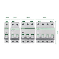Interruptor Automático Miniatura Schneider Acti9 IC65N MCB 1P 2P 3P 4P Curva C/D 32A 63A, Protección Contra Sobrecarga y Cortocircuito