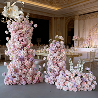 Décoration de centre de table de mariage réaliste en soie artificielle JC, boule de fleurs colorée, emballage en carton