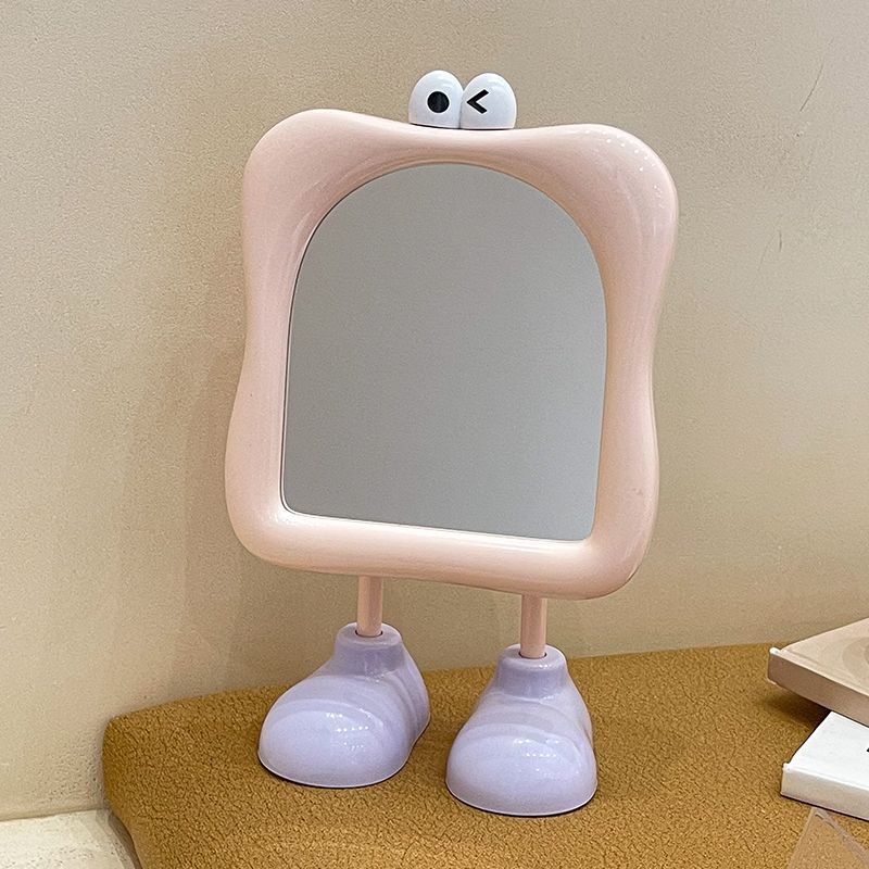 [rose] Miroir de maquillage aux grands yeux