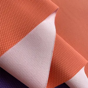 New plain bottom PU football grain leather diamond hexagonal PU Artificial leather fabric wholesale