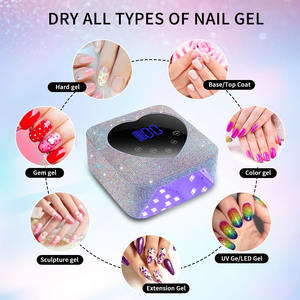 Lampu kuku berkilau 72W, layar LCD sentuhan penuh bentuk hati, baterai isi ulang bawaan, cepat, semua jenis Gel kuku - Product Image 6