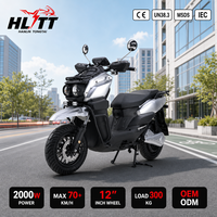Moto électrique à batterie lithium CE 2000W 72V, 45 mph, Big S Cafe Racer, scooter électrique pour adultes