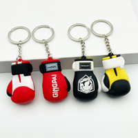 Porte-clés 3D personnalisé avec logo, gants de boxe, porte-clés 3D en caoutchouc PVC souple, breloques 3D pour la promotion de la salle de sport