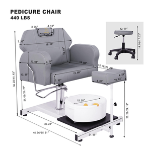 Sillas de Pedicura Rosadas Personalizadas de Fábrica, Sillas de Spa para Pies de Lujo, Silla de Pedicura para Salón de Uñas - Product Image 4