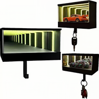 Porte-clés Mural Effet Miroir Infini pour Voiture avec Lumière LED – Organisateur de Clés de Voiture pour Porte, Appartement, Maison, Bureau, Entrée