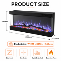 LCD Elektrischer Kamin Wandheizung mit LED-Flamme Metallkonstruktion Einstellbarer Thermostat für Hotel- und Haushaltsgebrauch Englische Sprache