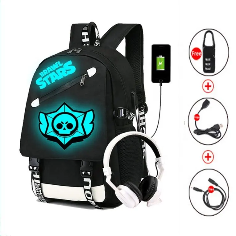 Trendy Anti-theft Usb Men Luminous Backpack for Girls Boys Teenagers School Bag Women Cool Bookbag