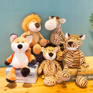 Peluches d'animaux de la jungle en dessin animé, jouets en peluche d'animaux sauvages du zoo pour enfants, cadeaux - Product Image 3