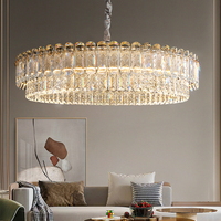 Lustre de chambre à coucher de décoration moderne Plafond design Lustre doré fantaisie de luxe en cristal LED Suspension pour meubles de maison