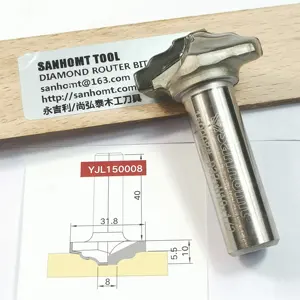 Sanhomt 150008 cortador de PCD Diamante Carving cortador máquina do woodworking cnc router milling bit para CNC de comando numérico