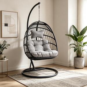 Chaise suspendue en rotin PE, vente en gros directe d'usine, <span class=keywords><strong>pas</strong></span> <span class=keywords><strong>cher</strong></span>, détachable et pliable, pour terrasse et jardin - Product Image 5