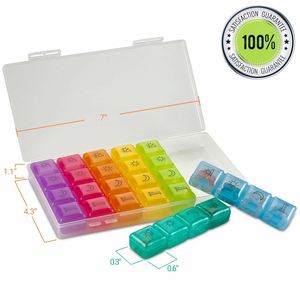 Organisateur hebdomadaire de pilules le plus vendu avec 21 compartiments, boîte de rangement en plastique pour pilules, boîte à pilules 3 fois par jour - Product Image 3