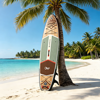 Planche à pagaie gonflable haut de gamme 11 pieds x 33 pouces avec motif décoratif et pompe, SUP BLUEWAYS couleur sauge pour les escapades en bord de lac