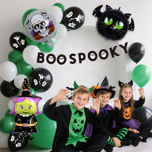 Kit d'arche de ballons d'Halloween, ballons fantômes en aluminium, décoration de fête d'Halloween - Product Image 2