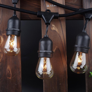 Guirlandes solaires d'extérieur, ampoules LED Edison 2700K blanc chaud, étanches IP65 avec panneau solaire, installation facile - Product Image 4