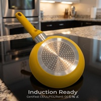 Poêle à frire légère en alliage d'aluminium antiadhésive, compatible induction et gaz, avec poignée en bakélite, vente en gros OEM, ensemble de poêles de cuisson