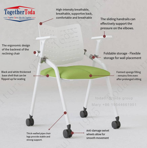 Silla Plegable Ahorradora de Espacio para Oficina, Sala de Reuniones, Capacitación, con Mesa y Tablero de Escritura para Conferencias - Product Image 6