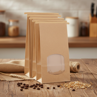 Sacs en papier biodégradables de qualité alimentaire avec bande de fermeture à clip et fenêtre pour l'emballage de pop-corn, café et pain – Écologiques