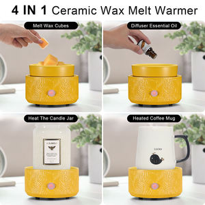 Diffuseur de parfum électrique sans flamme en céramique à motif feuille de cèdre, chauffe-<span class=keywords><strong>cire</strong></span>, brûleur d'arômes, décoration d'intérieur, cadeau fête des Mères - Product Image 3