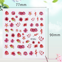 Autocollants pour ongles en forme de rose 2D personnalisés OEM, autocollants pour doigts, décorations pour ongles, décalcomanies, charmes pour ongles de luxe, accessoires pour filles