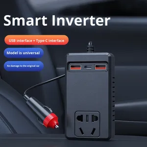 Chargeur d'alimentation universel <span class=keywords><strong>pour</strong></span> allume-cigare de voiture 24V 12V, ports <span class=keywords><strong>USB</strong></span> Type-C, onduleur intelligent 150W <span class=keywords><strong>pour</strong></span> camions, voitures, motos - Product Image 4