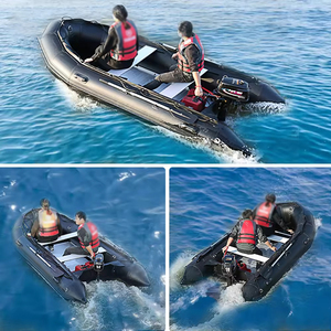 Catamarán Inflable de PVC de 1.2mm, Ligero y Económico, para 7-9 Personas, Color Negro, Tamaño Grande 4.2m, Modelo Rib 01, Personalizable, Motorizado, para Navegación - Product Image 3