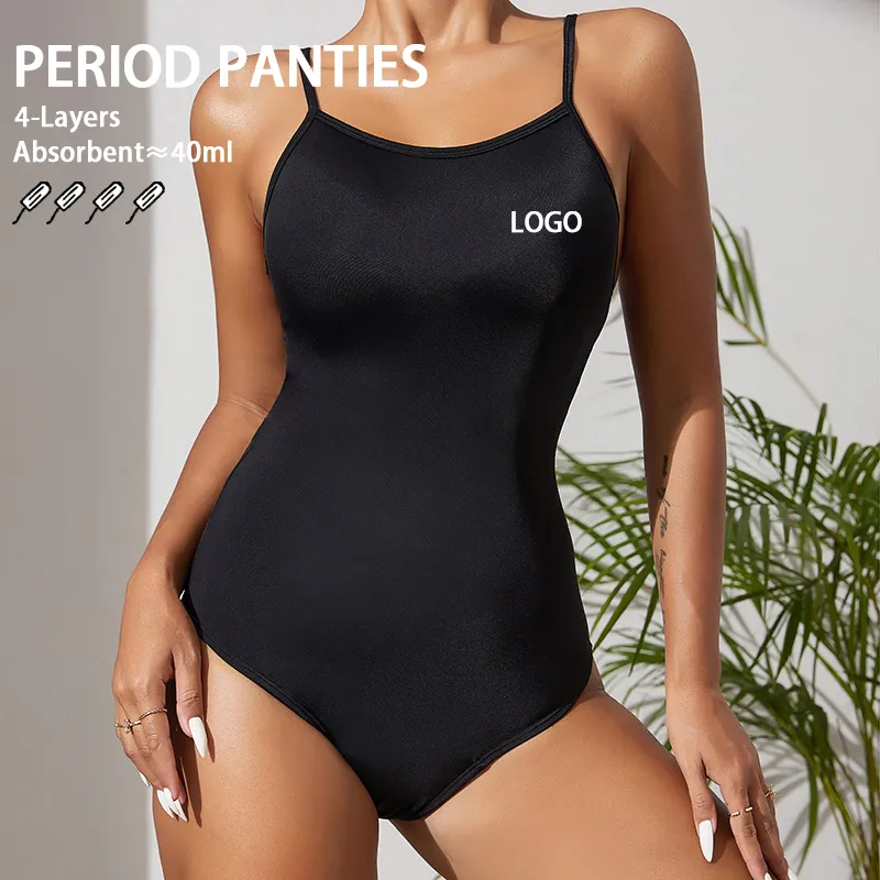 Benutzer definierte Damen One Piece Bikini Badeanzug Physio logische Höschen Sexy Bade bekleidung 4 Schichten Zeitraum Overalls für Frauen