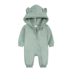 Vêtements pour bébés, hommes et femmes, 0-2 ans, combinaison chaude d'hiver à capuche en coton, barboteuse longue pour ramper - Product Image 3